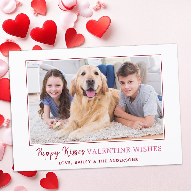 Tarjeta Festiva Día de San Valentín Cachorro besa foto de perro po (Subido por el creador)