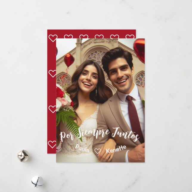 Tarjeta Festiva Día de San Valentín Candy Hearts Personalizado Fot (Anverso/Reverso In Situ)