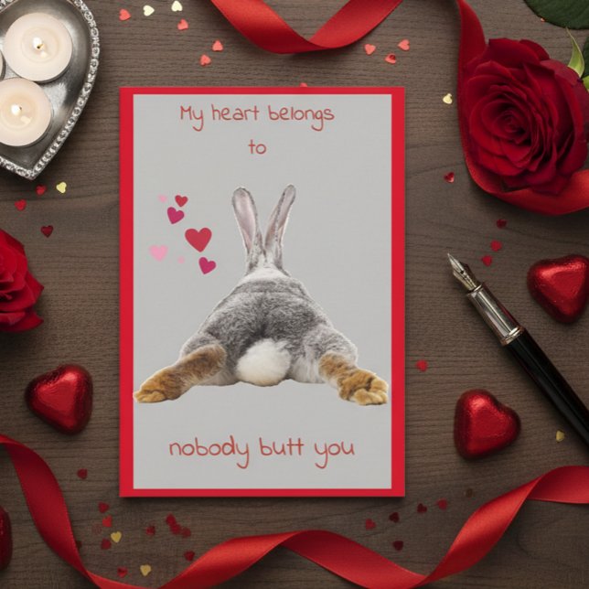 Tarjeta Festiva Día de San Valentín Card Cute Bunny Butt (Subido por el creador)