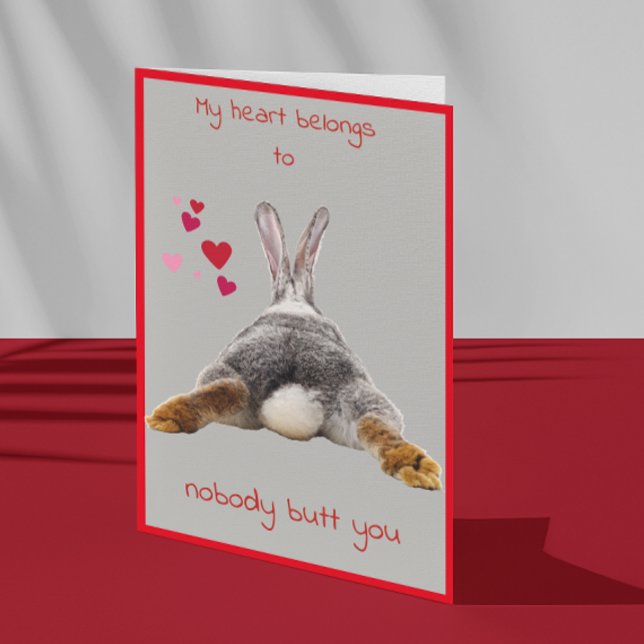 Tarjeta Festiva Día de San Valentín Card Cute Bunny Butt (Subido por el creador)