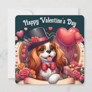 Tarjeta Festiva Día de San Valentín - Cavalier King Charles 2 - Ta
