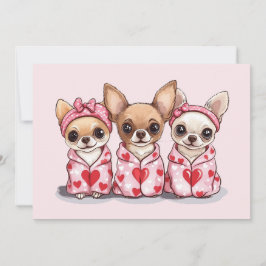 Tarjeta Festiva Día de San Valentín Chihuahua Dogs
