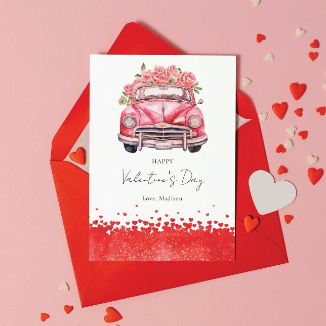 Tarjeta Festiva Día de San Valentín Coche Elegante Personalizado (Subido por el creador)