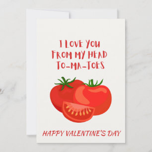 Tarjeta Festiva Día de San Valentín con chiste de tomate divertido