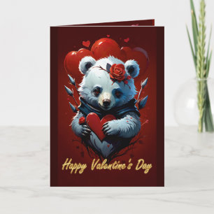 Tarjeta Festiva Día de San Valentín con Oso Teddy Rico