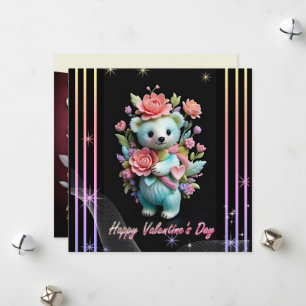 Tarjeta Festiva Día de San Valentín con Oso Teddy Rico