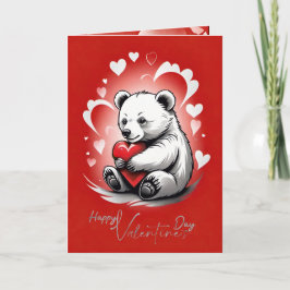 Tarjeta Festiva Día de San Valentín con Oso Teddy Rico