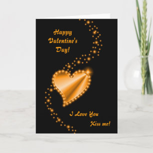 Tarjeta Festiva Día de San Valentín - corazón de arcoíris dorado s