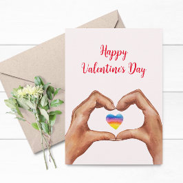 Tarjeta Festiva Día de San Valentín Corazón Manos