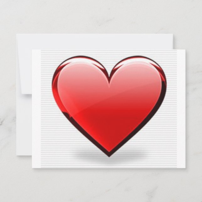Tarjeta Festiva Día de San Valentín Corazón Rojo (Anverso)