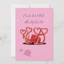Tarjeta Festiva Día de San Valentín Corazones de Pulpo