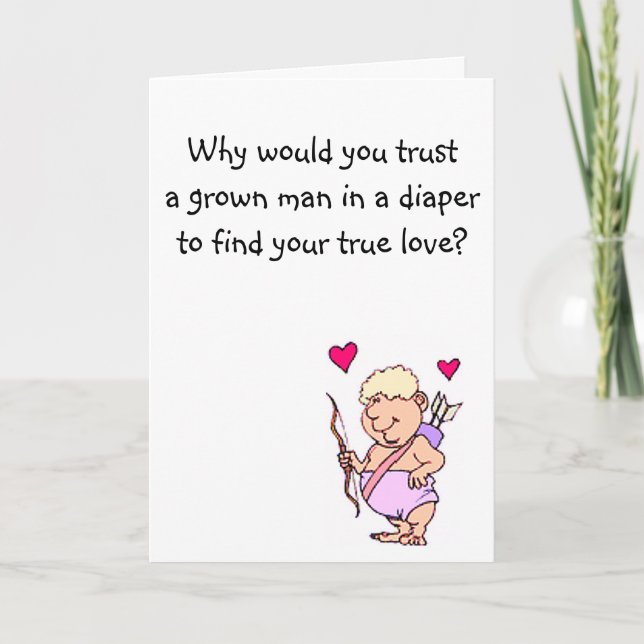 Tarjeta Festiva Día de San Valentín Cupid Humor (Anverso)