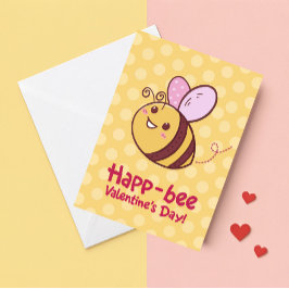 Tarjeta Festiva Día de San Valentín Cute Happ-Bee Kids