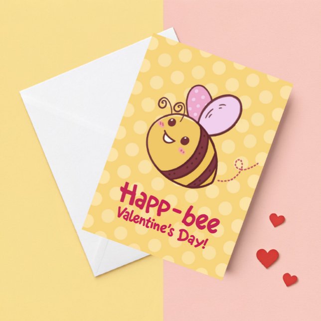 Tarjeta Festiva Día de San Valentín Cute Happ-Bee Kids (Subido por el creador)
