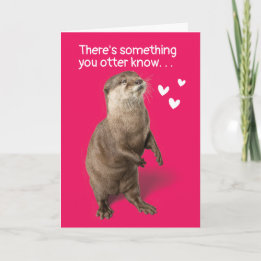 Tarjeta Festiva Día de San Valentín Cute Otter Pun