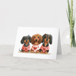 Tarjeta Festiva Día de San Valentín Dachshund Dogs