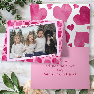 Tarjeta Festiva Día de San Valentín de abuelos de foto en ángulo
