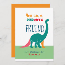 Tarjeta Festiva Día de San Valentín de amigo de Dinosaur