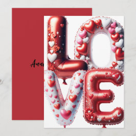 Tarjeta Festiva Día de San Valentín de amor Personalizable de cora