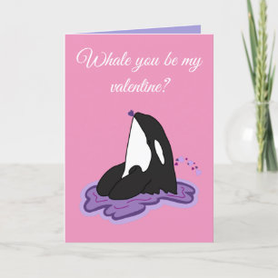 Tarjeta Festiva Día de San Valentín de ballenas asesina de Orca