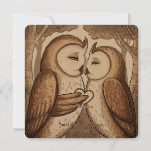 Tarjeta Festiva Día de San Valentín de búho lindo