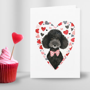 Tarjeta Festiva Día de San Valentín de cangrejo negro Dog acuarela