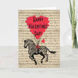 Tarjeta Festiva Día de San Valentín de cebra romántica