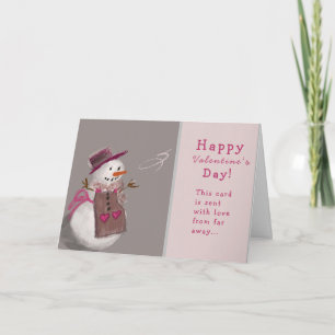 Tarjeta Festiva Día de San Valentín de Chica de nieve dulce