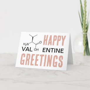 Tarjeta Festiva Día de San Valentín de Ciencia Aminoácido Esencial