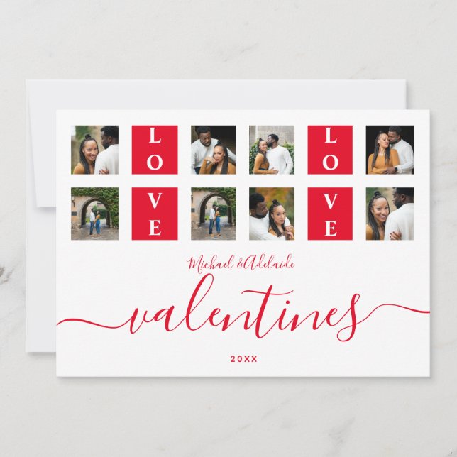 Tarjeta Festiva Día de San Valentín de Collage de fotos Personaliz (Anverso)