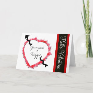 Tarjeta Festiva Día de San Valentín de Corazón Rojo Texturizado en