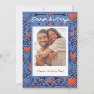 Tarjeta Festiva Día de San Valentín de Corazones Modernos con Punt