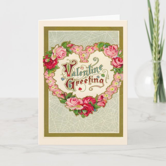 Tarjeta Festiva Día de San Valentín de cosecha (Anverso)