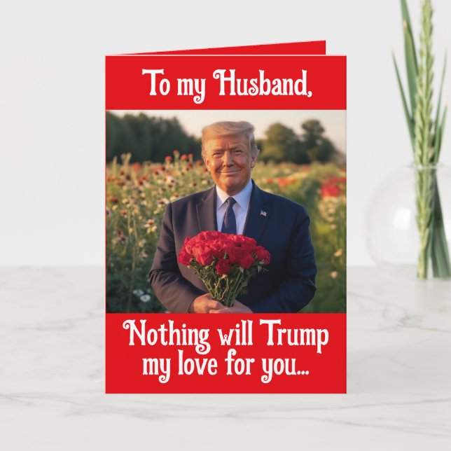 Tarjeta Festiva Día de San Valentín de Donald Trump de esposa a es (Anverso)