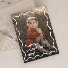 Tarjeta Festiva Día de San Valentín de Foto con Marco Ondulado Sim