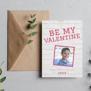 Tarjeta Festiva día de San Valentín de fotos divertidas de escuela