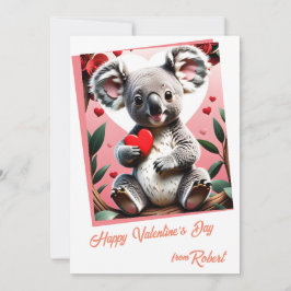 Tarjeta Festiva Día de San Valentín de koalas lindos