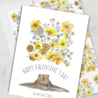 Día de San Valentín de la marmota y los ranúnculos