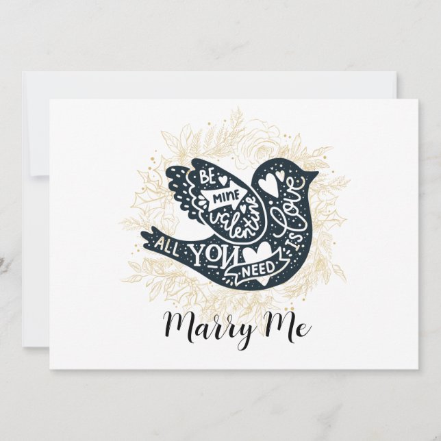 Tarjeta Festiva Día de San Valentín de la propuesta de Marry Me (Anverso)