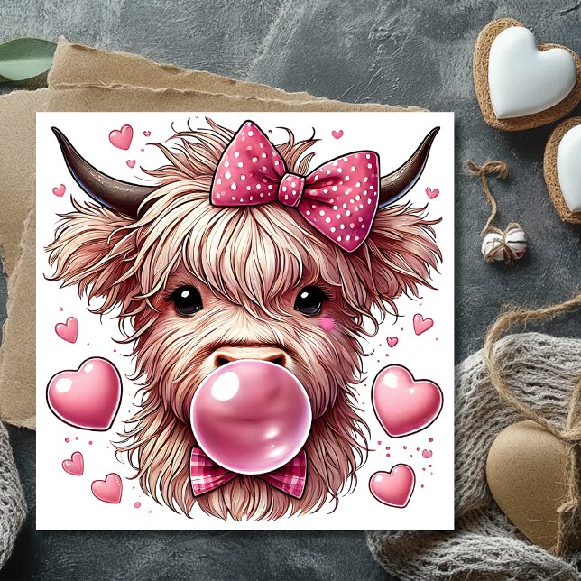 Tarjeta Festiva Día de San Valentín de las vacas de Highland (Subido por el creador)