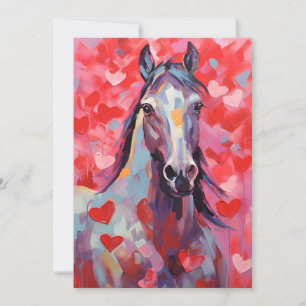 Tarjeta Festiva Día de San Valentín de los caballos