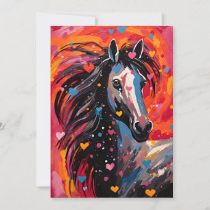 Tarjeta Festiva Día de San Valentín de los caballos