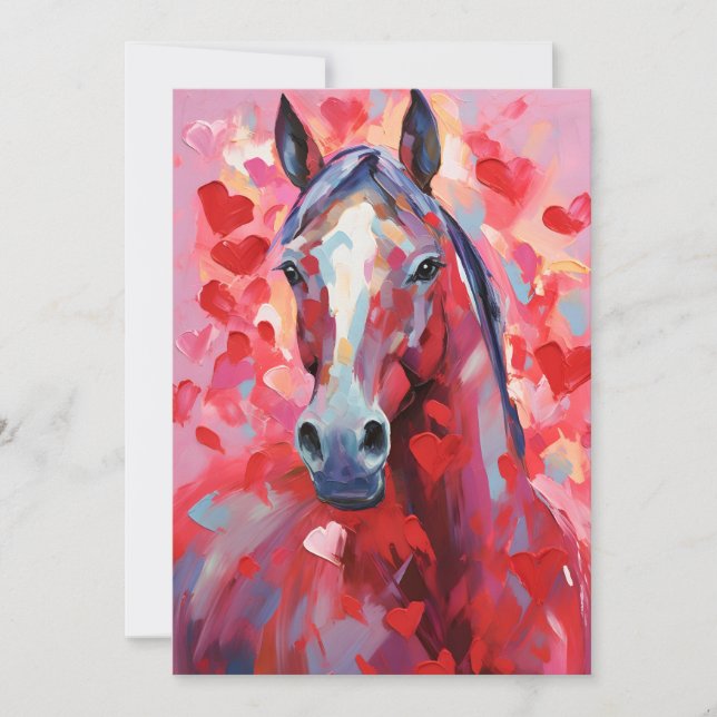 Tarjeta Festiva Día de San Valentín de los caballos (Anverso)