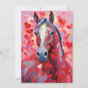Tarjeta Festiva Día de San Valentín de los caballos