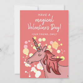 Tarjeta Festiva Día de San Valentín de los niños de Unicorn