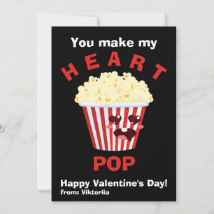 Tarjeta Festiva Día de San Valentín de los niños Palomitas Negras