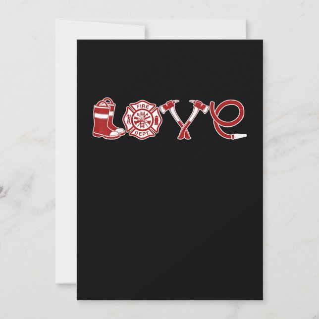 Tarjeta Festiva Día de San Valentín de Love Firefighter | Esposa b (Anverso)