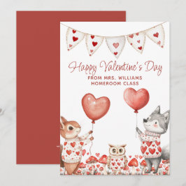 Tarjeta Festiva Día de San Valentín de maestro a clase