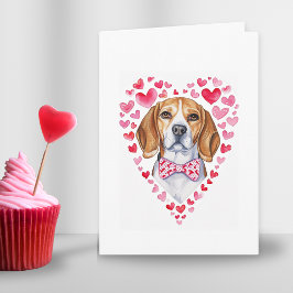 Tarjeta Festiva Día de San Valentín de Mamá Beagle Amor Perro Cora