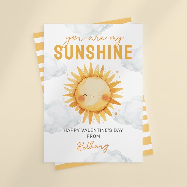 Tarjeta Festiva Día de San Valentín de niños en aula Cute Sunshine (Subido por el creador)